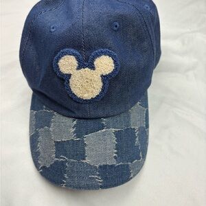 Blue Denim Cap with Mickey Mouse Patch